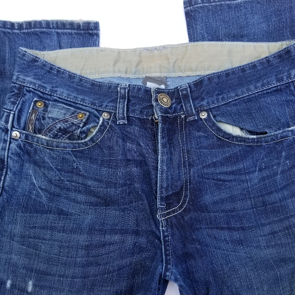 ARMANI EXCHANGE BLUE DISTRESSED MENS JEANS SIZE 28 × 30 - Picture 2 of 12